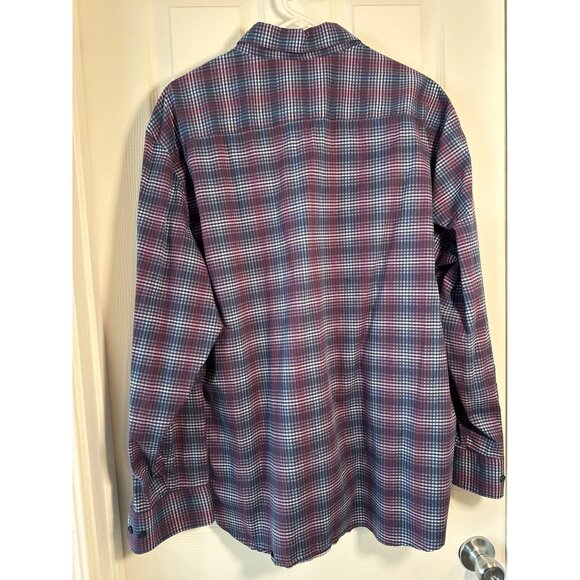 Mens Society Of Threads Comfort Stretch Slim Fit Plaid Long Sleeve Button-Down S - Picture 4 of 7